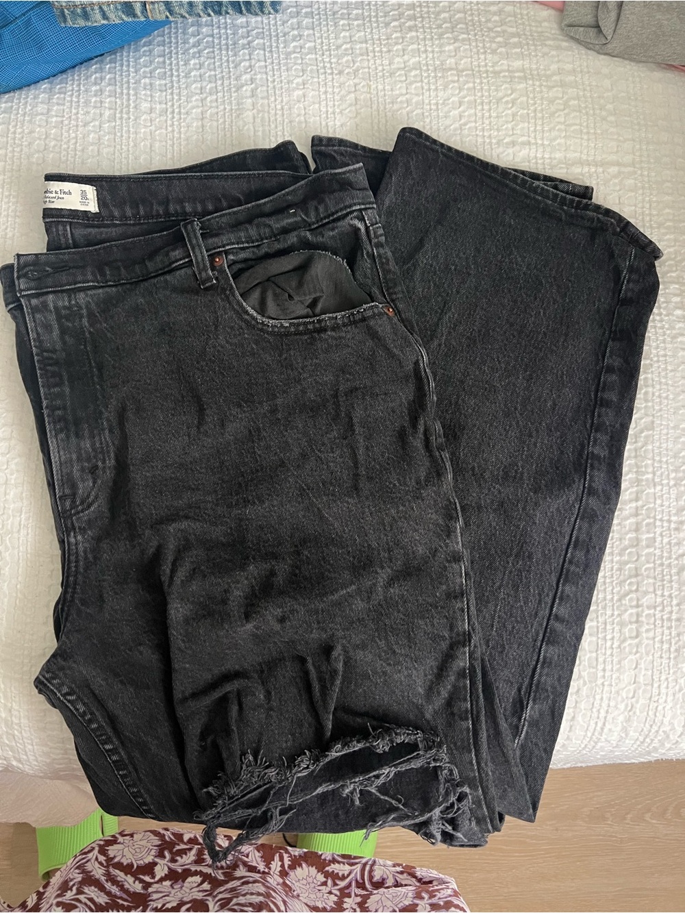 Abercrombie & Fitch Black Distressed Boyfriend Jeans